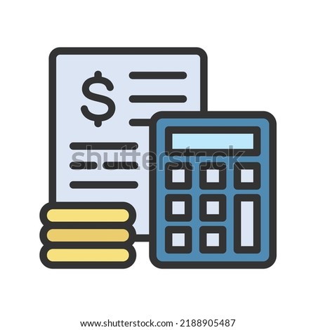 Budget Estimate icon vector image. Can also be used for Project Management. Suitable for mobile apps, web apps and print media.