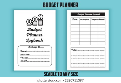 Budget and expense planner. Low content kdp interior design template