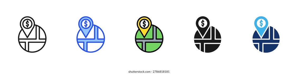 Budget File Icon Collection With Multiple Styles