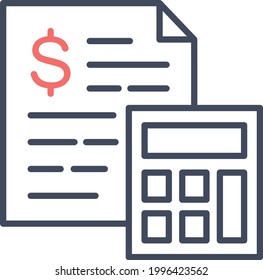 Imagen vectorial de icono de presupuesto, financiero, de planificación. También se puede usar para negocios y oficinas. Idóneo para aplicaciones web, aplicaciones móviles y medios impresos.