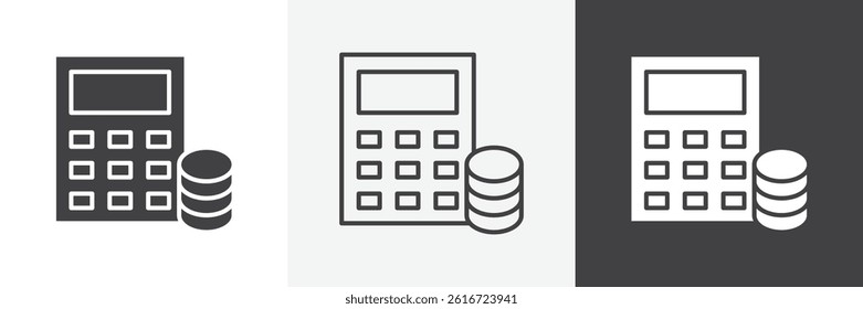 Budget flat and liner vector icons set