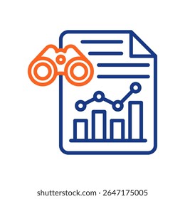 Ilustração de Vetor de Cor do Ícone de Previsão de Orçamento
