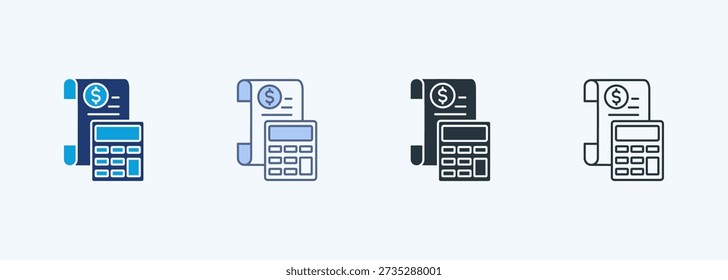 Coleção de Ícones de Estilo Múltiplo de Previsão de Orçamento