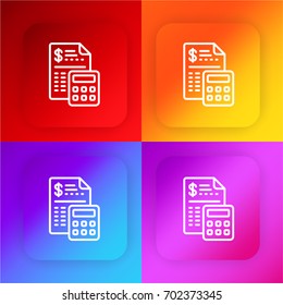 Budget four color gradient app icon set