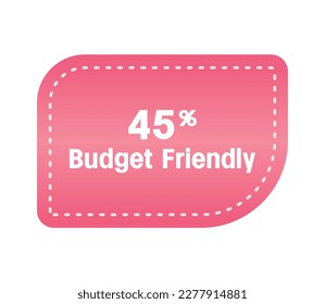 Budget friendly percentage vector art, illustration of warning sign banner banner. Elegant design with gradient colors isolated on white background