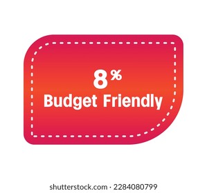 Budget friendly percentage vector art, illustration of warning sign banner banner. Elegant design with gradient colors isolated on white background