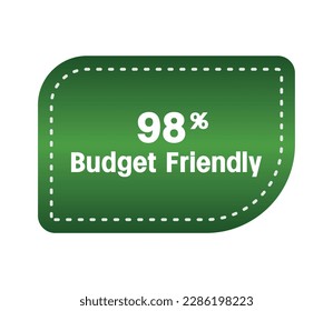 Budget friendly percentage vector art, illustration of warning sign banner banner. Elegant design with gradient colors isolated on white background