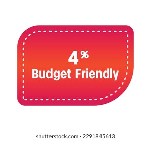 Budget friendly percentage vector art, illustration of warning sign banner banner. Elegant design with gradient colors isolated on white background