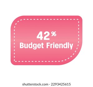 Budget friendly percentage vector art, illustration of warning sign banner banner. Elegant design with gradient colors isolated on white background