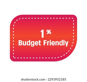 Budget friendly percentage vector art, illustration of warning sign banner banner. Elegant design with gradient colors isolated on white background