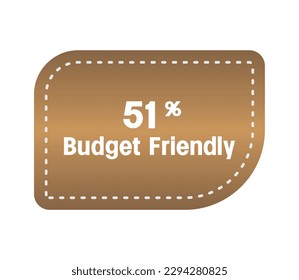Budget friendly percentage vector art, illustration of warning sign banner banner. Elegant design with gradient colors isolated on white background