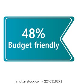 Budget Friendly sign tag banner vector art illustration Isolated on White Background