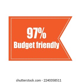 Budget Friendly sign tag banner vector art illustration Isolated on White Background