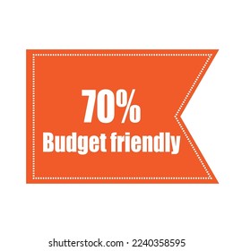 Budget Friendly sign tag banner vector art illustration Isolated on White Background