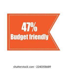 Budget Friendly sign tag banner vector art illustration Isolated on White Background