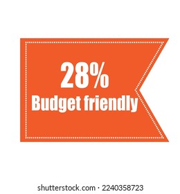 Budget Friendly sign tag banner vector art illustration Isolated on White Background