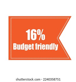 Budget Friendly sign tag banner vector art illustration Isolated on White Background