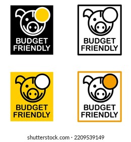 Budget Friendly sign tag warning banner vector art illustration Isolated on White Background in various color