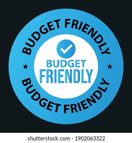 budget friendly vector icon. product promotional design element isolated on dark background