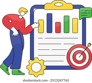 Budget fund digital grow chart marketing concept. Search Engine, optimization online finance business growth web arrow analytics chart graph with banknote stack on mobile illustration