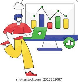 Budget fund digital grow chart marketing concept. Search Engine, optimization online finance business growth web arrow analytics chart graph with banknote stack on mobile.