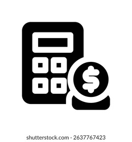 budget glyph icon. Strong and solid vector icon for websites, mobile interfaces, presentations, and visual branding. High quality and easy to edit.