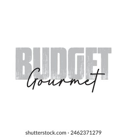 budget gourmet text on white background.