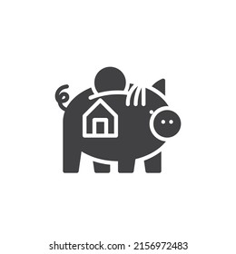 Icono vectorial de la casa de presupuesto. signo plano relleno para concepto móvil y diseño web. Caja de cerillas e icono del glifo de la casa. Símbolo, ilustración del logotipo. Gráficos vectoriales