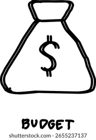 budget icon in doodle style