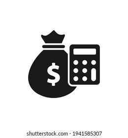 Icono de presupuesto estilo plano aislado en fondo blanco. Ilustración del vector
