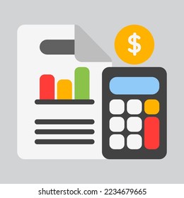 Icono de presupuesto en estilo plano, uso para presentación de aplicaciones móviles del sitio web