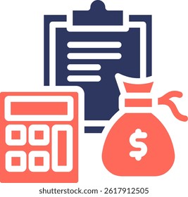 Budget Icon Glyph Color Vector Illustration