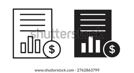 Budget icon, line pictogram on white.