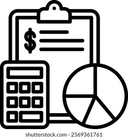 Budget Icon Line Vector Illustration