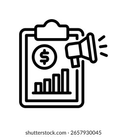 Ilustração do vetor da linha do ícone de orçamento