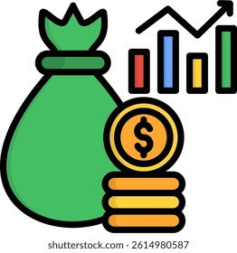 Budget Icon Lineal Color Vector Illustration