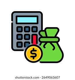 Budget Icon Lineal Color Vector Illustration
