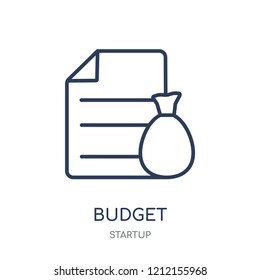 Budget icon. Budget linear symbol design from Startup collection. Simple outline element vector illustration on white background.