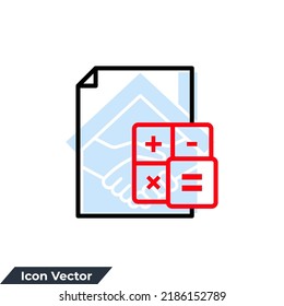 ilustración vectorial del logotipo del icono presupuestario. Plantilla de símbolo de cálculo financiero para la colección de diseño gráfico y web