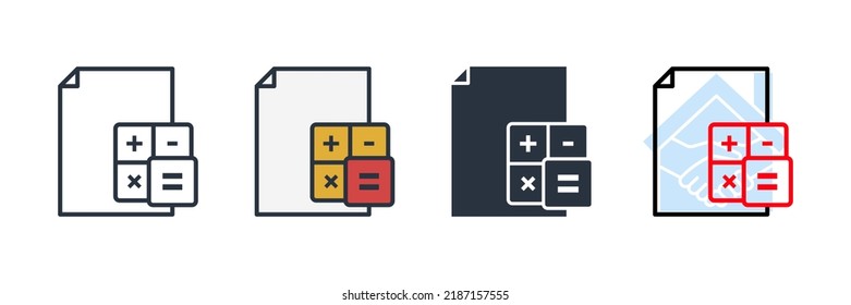 ilustración vectorial del logotipo del icono presupuestario. Plantilla de símbolo de cálculo financiero para la colección de diseño gráfico y web