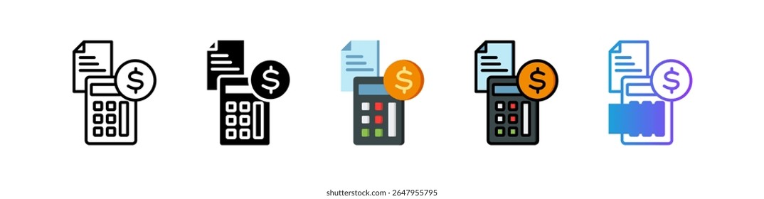 Icono de presupuesto Ilustración vectorial múltiple