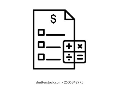 Budget icon. icon related to accounting. suitable for web site, app, user interfaces, printable etc. line icon style. simple vector design editable