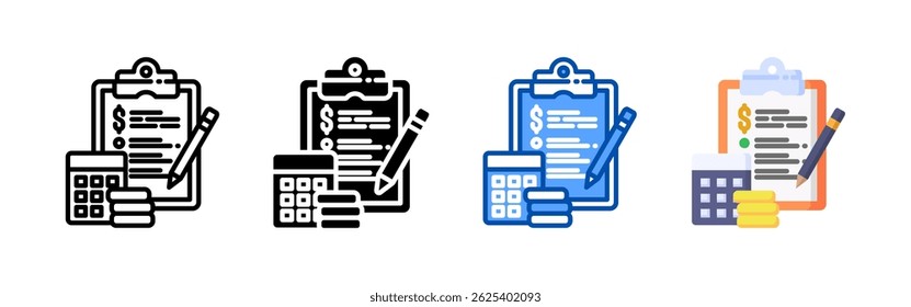 Budget icon set bundle. Multi style icon collection perfect for websites, apps, and presentations. Simple vector icon collection