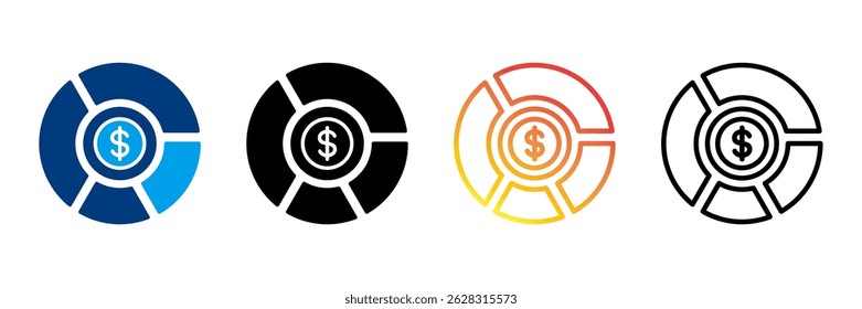 Ícone de Orçamento Definir Coleção de Estilos Diferentes