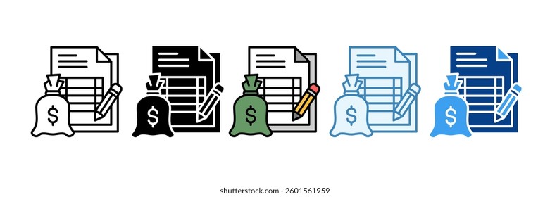 Budget Icon Set Multiple Style Collection