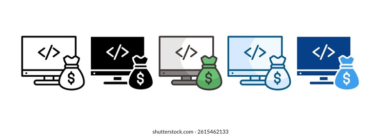 It Budget Icon Set Multiple Style Collection