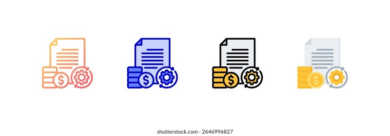 Budget Icon set multiple style collection