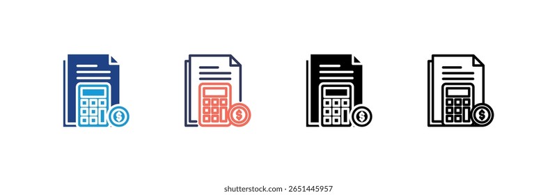 Conjunto de iconos de presupuesto colección de estilos múltiples