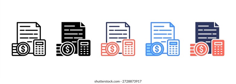 Budget Icon Set Multiple Style Collection