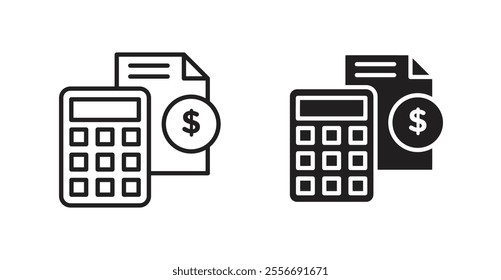 Budget icon set in Thin line black color.